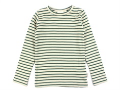 Petit Piao emerald green/dark off white striped t-shirt modal